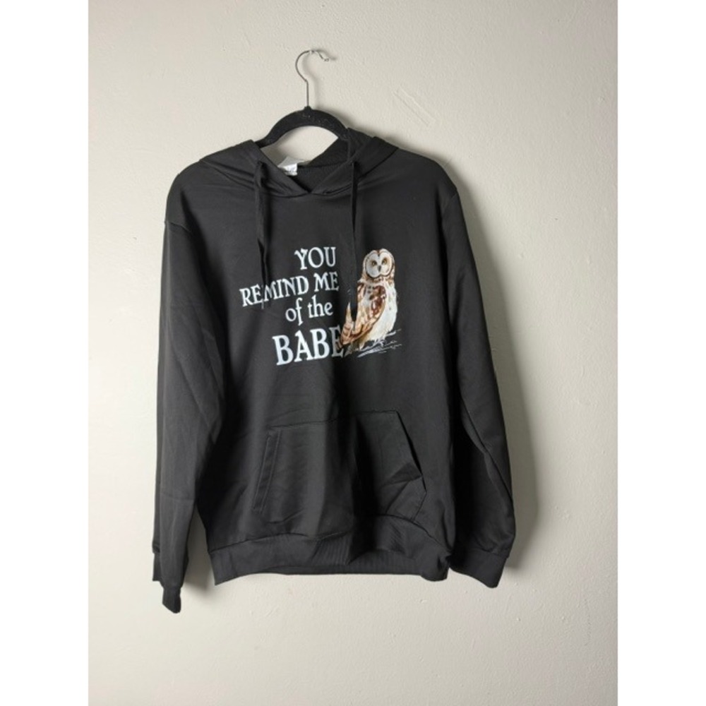Labyrinth You Remind Me of the Babe Owl Graphic Hoodie Black Medium